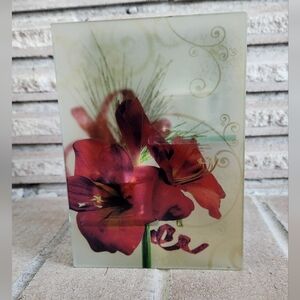 Amaryllis Tealight Glass Mirror Ornament
